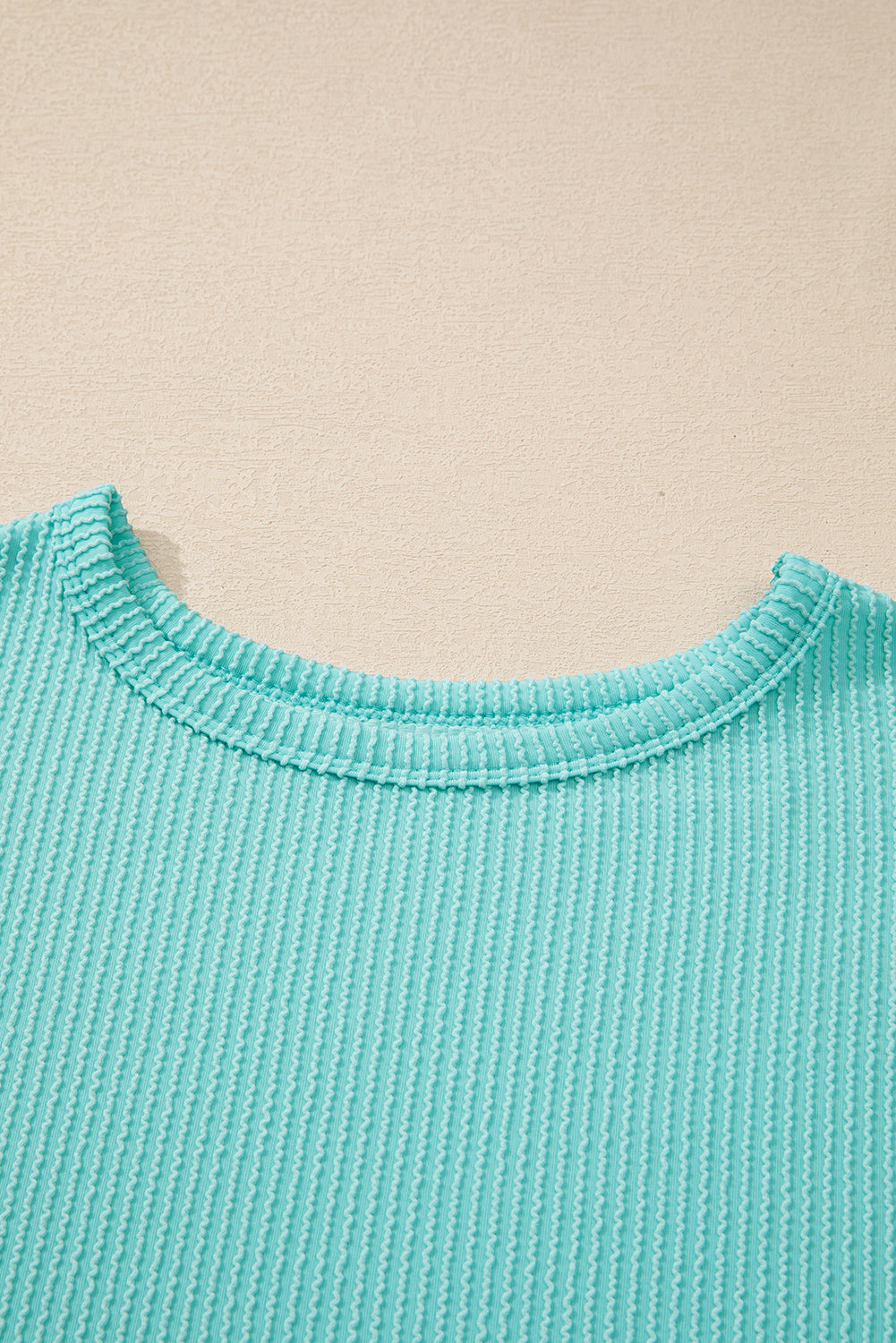 Corded Knit Round Neck Long Sleeve Top - Little Miss Vanilla