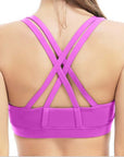 Professional Sport bra Top fitness gym women strappy vest seamless padded Yoga Bras training tank Top push up Running Underwear