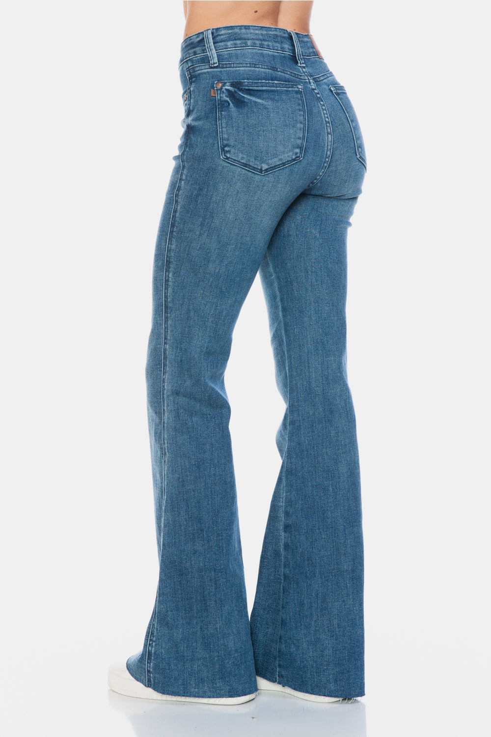 Judy Blue Full Size Tummy Control Cut Hem Flare Jeans - Little Miss Vanilla