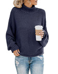 Cardigan Thick Thread Turtleneck Pullover