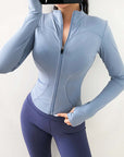 Crop-Tops Sweatshirts Gym Jacket Fitness Coat