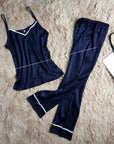 Silk Sling Plus Trousers Two-Piece Comfortable Pajamas