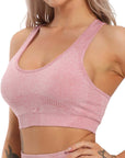 Seamless Yoga Top Fitness Long Sleeve Women Gym Crop Top