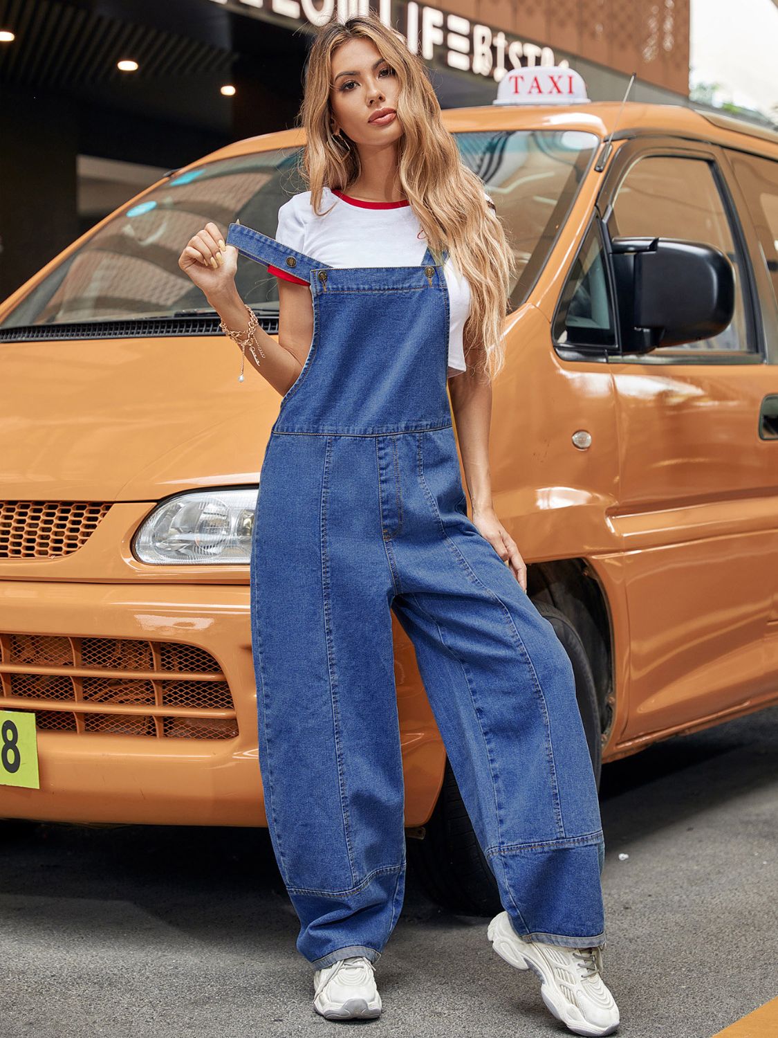 Wide Strap Wide Leg Denim Overalls - Little Miss Vanilla