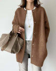 Loose Round Neck Single Breasted Cardigan Fashion Solid Color Coat Jacket Autumn And Winter Women's Clothing