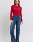 Judy Blue Full Size Raw Hem Mid Rise Jeans - Little Miss Vanilla