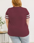 Plus Size Striped V-Neck Tee Shirt - Little Miss Vanilla