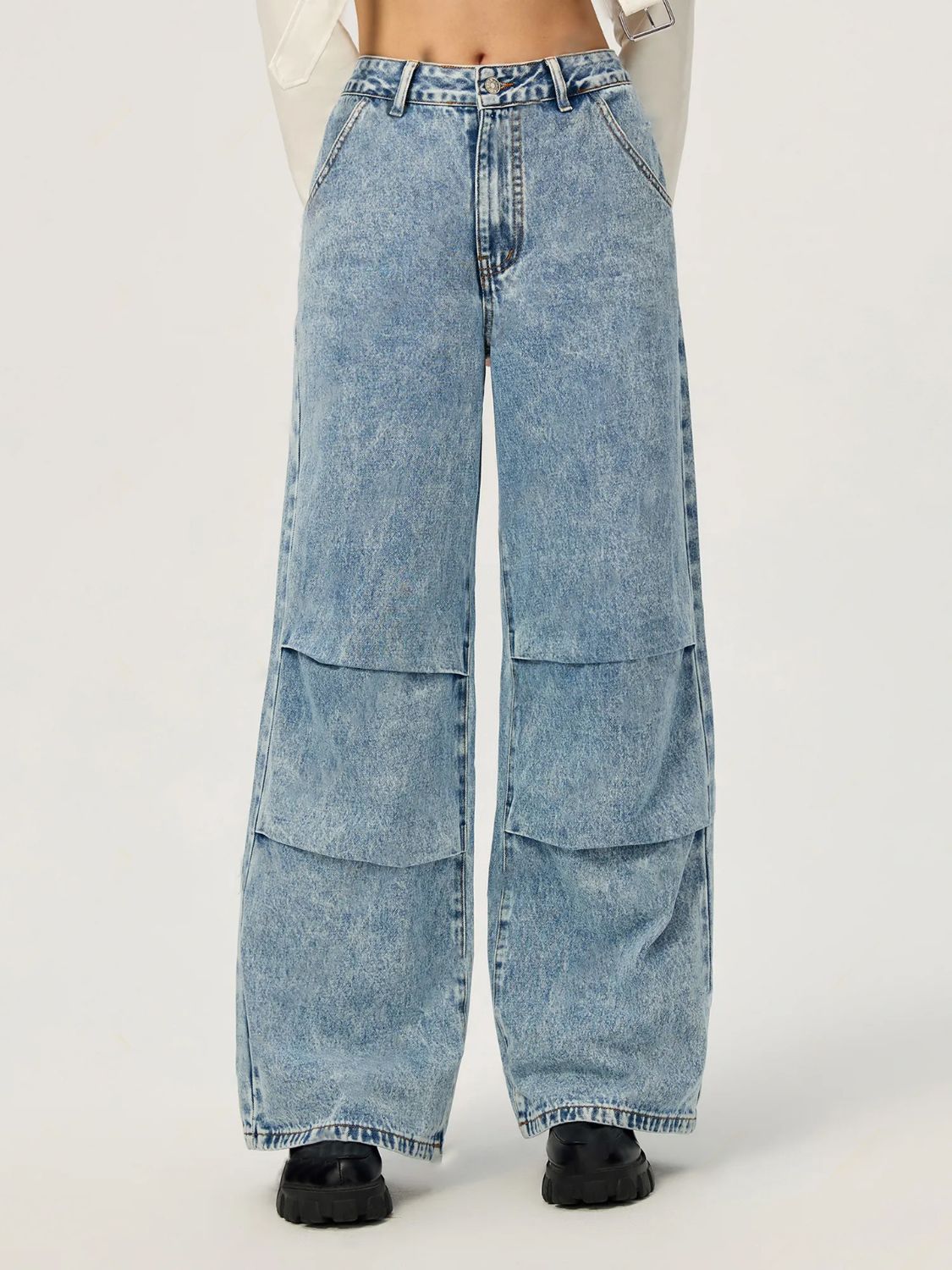 Wide Leg Jeans with Pockets - Little Miss Vanilla