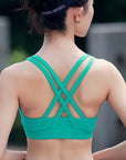 Professional Sport bra Top fitness gym women strappy vest seamless padded Yoga Bras training tank Top push up Running Underwear