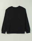 Plus Size Round Neck Long Sleeve Sweatshirt - Little Miss Vanilla