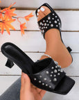 Slippers Plus Size Rivet Open Toe Stilettos