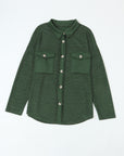 Green Contrast Flap Pockets Relaxed Shacket - Little Miss Vanilla