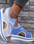 Summer Butterfly Print Sports Sandals Casual Breathable Flying Woven Flat Shoes For Women