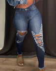 Distressed Skinny Jeans with Pockets - Little Miss Vanilla