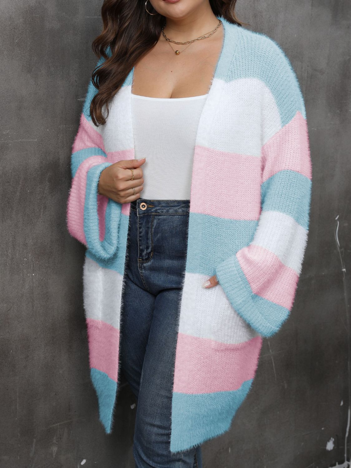 Plus Size Open Front Long Sleeve Cardigan - Little Miss Vanilla