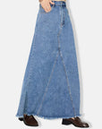 Raw Hem Maxi Denim Skirt - Little Miss Vanilla