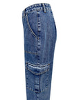 High Rise Straight Jeans with Cargo Pockets - Little Miss Vanilla