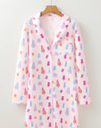 Pink Christmas Twinkle Tree Print Shirt Sleep Dress - Little Miss Vanilla