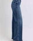 Judy Blue Full Size Raw Hem Mid Rise Jeans - Little Miss Vanilla