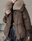 Down Cotton-padded Jacket Women's Short Fur Collar Thickened Coat Winter Clothing