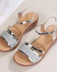 Women's Wedge Sandals Summer Peep Toe Buckle Shoes