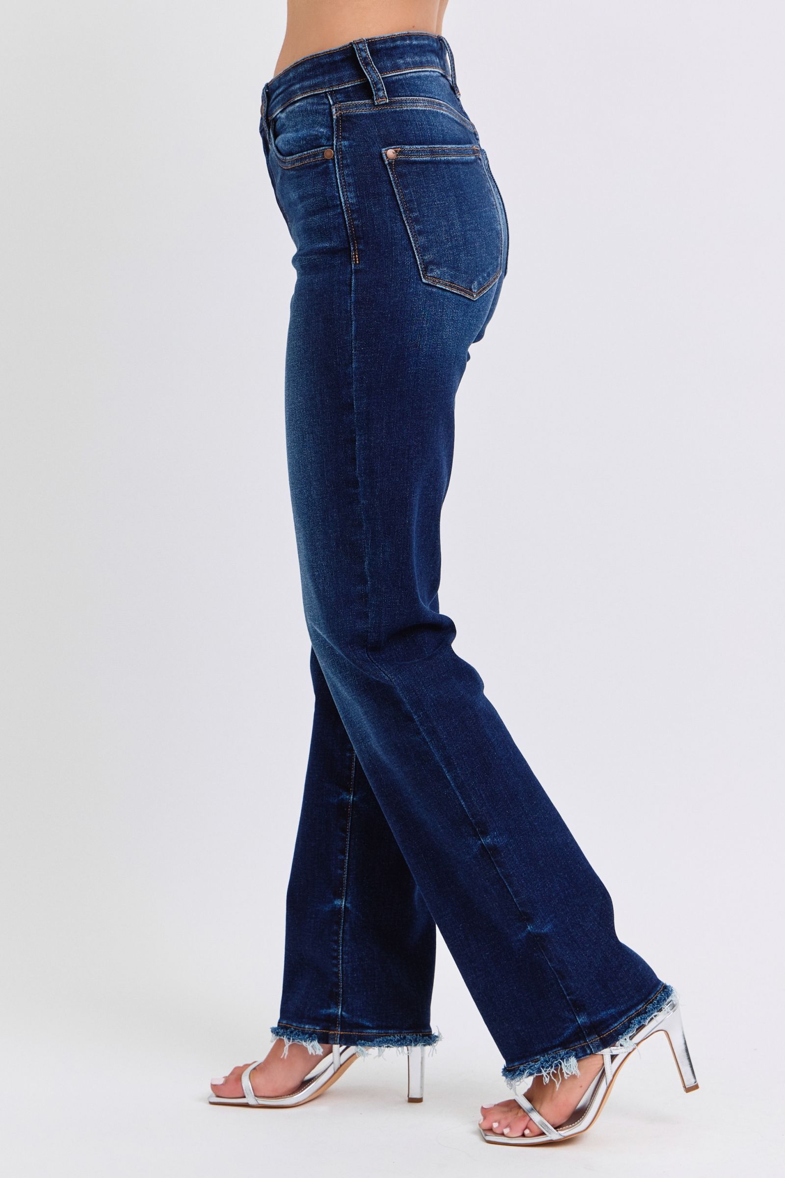 Judy Blue Full Size Raw Hem Straight Leg Jeans - Little Miss Vanilla