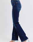 Judy Blue Full Size Raw Hem Straight Leg Jeans - Little Miss Vanilla