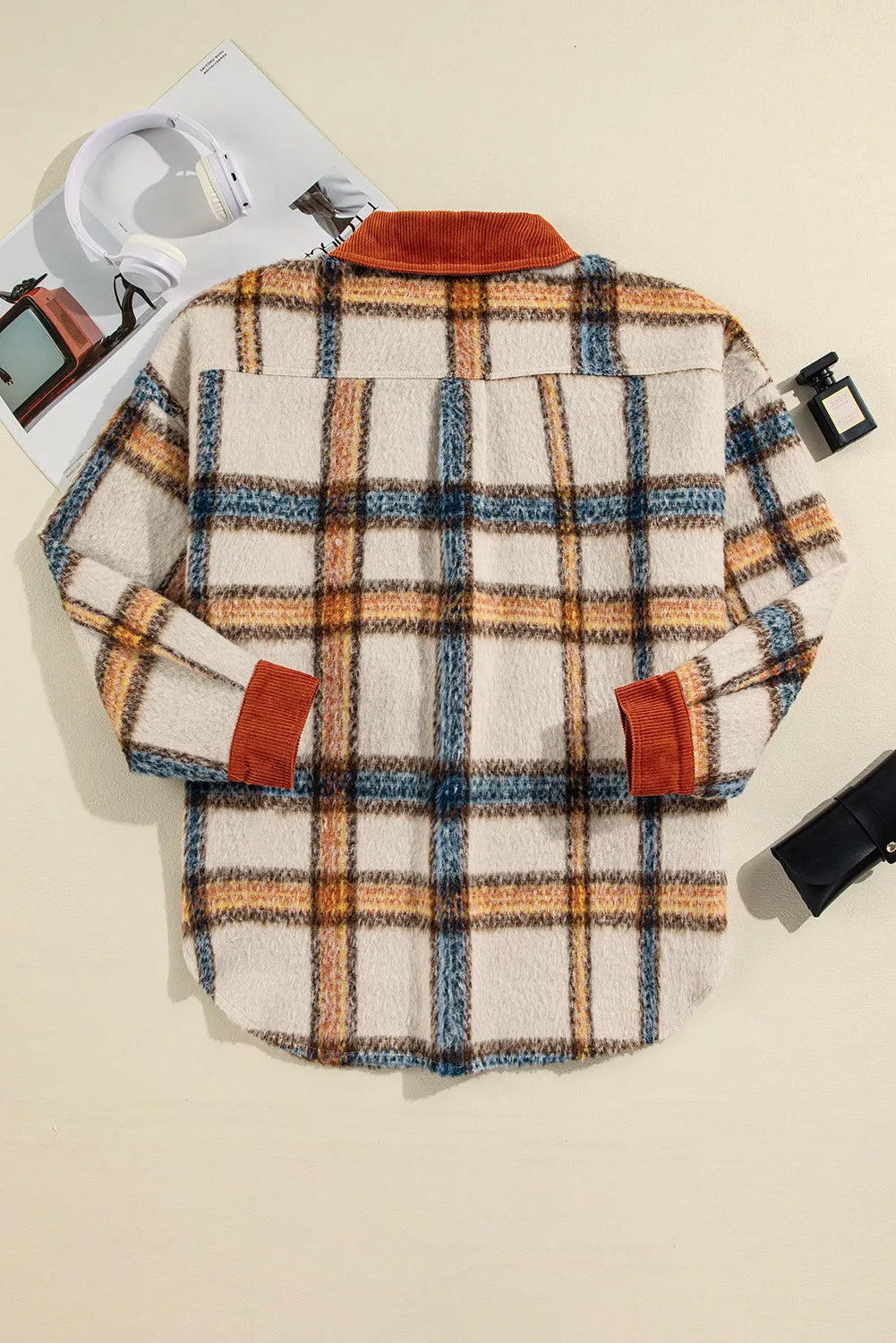 Plus Size Plaid Button Down Jacket - Little Miss Vanilla