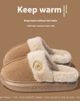 New Plush Slippers For Women Men Winter Warm Home Slipper Indoor Thick-soled Fleece Shoes