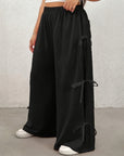 Plus Size Bow Elastic Waist Wide Leg Pants - Little Miss Vanilla