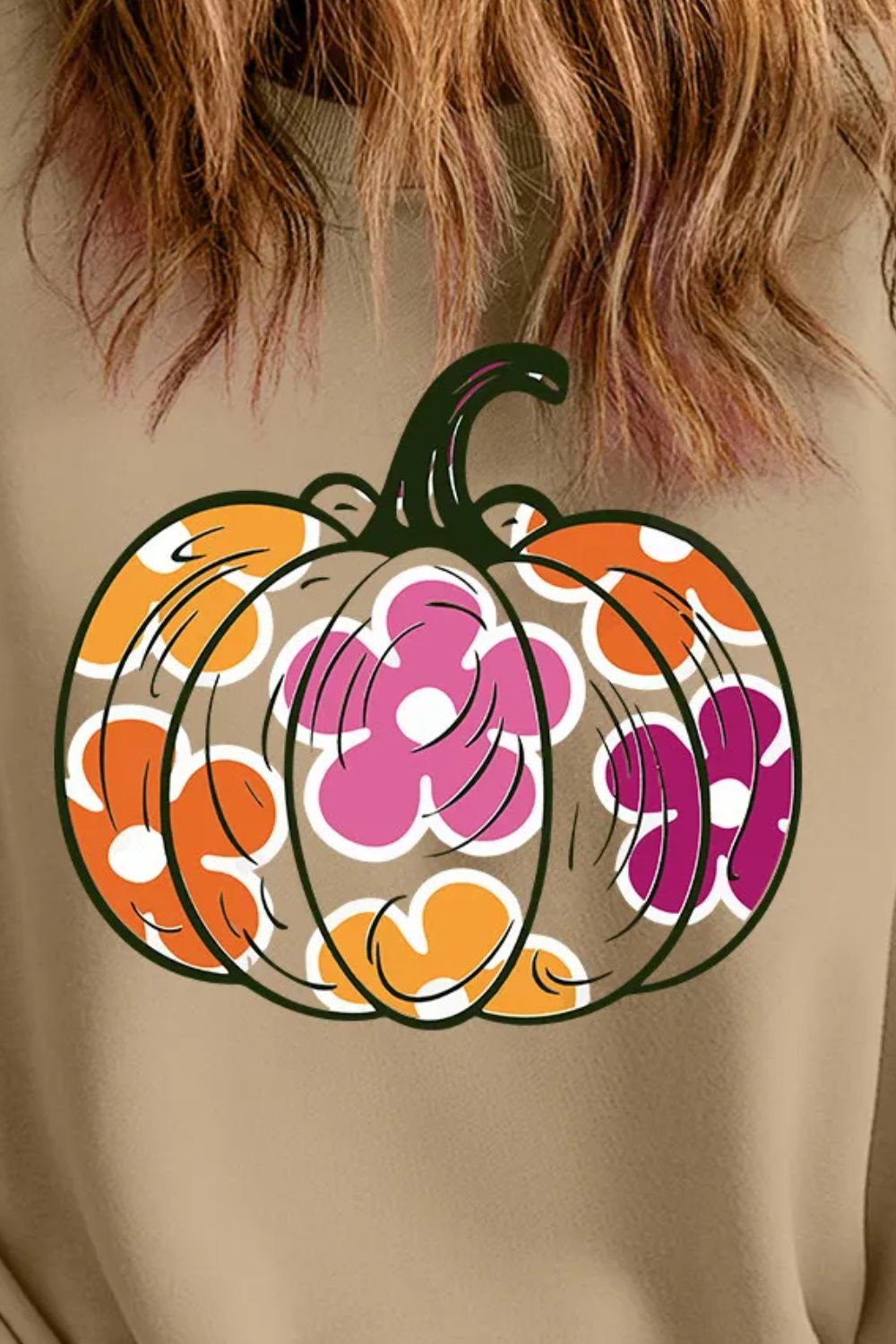 Plus Size Pumpkin Graphic Dropped Shoulder Sweatshirt - Little Miss Vanilla