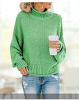 Cardigan Thick Thread Turtleneck Pullover