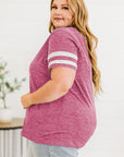 Plus Size Striped V-Neck Tee Shirt - Little Miss Vanilla