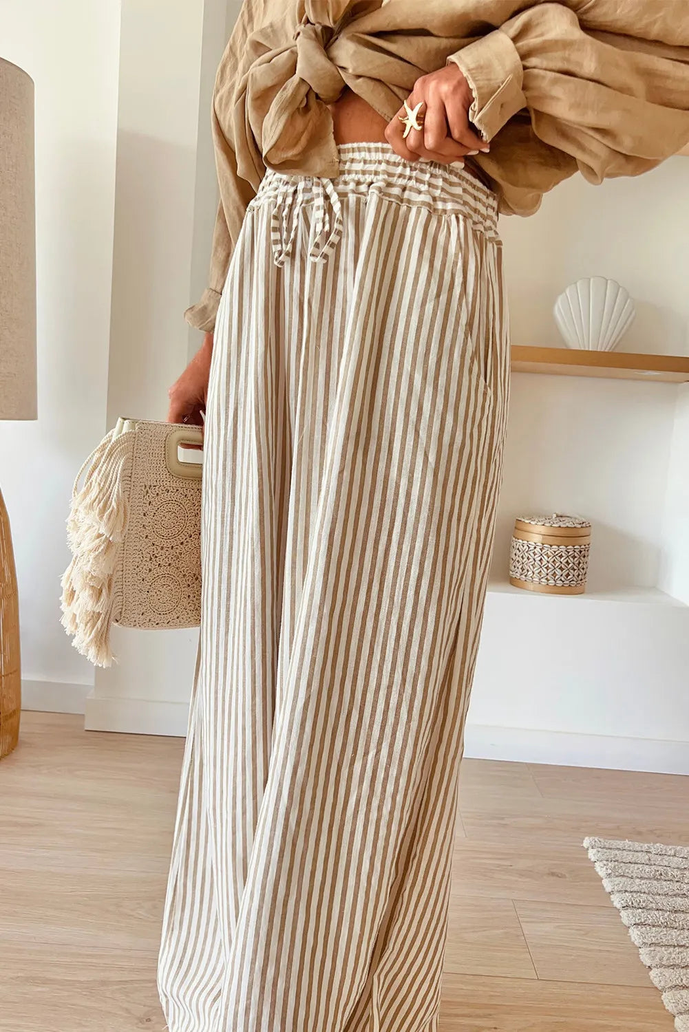 Plus Size Striped Wide Leg Pants - Little Miss Vanilla