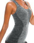 Control Body 212185 Sportliches Tanktop mit BH Melange/Grau