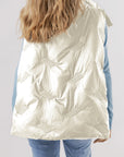 White Quilted High Neck Zip Up Jacket Vest - Little Miss Vanilla