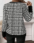 Houndstooth V-Neck Long Sleeve T-Shirt - Little Miss Vanilla