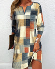 Women's Patchwork Printed V-neck Dress