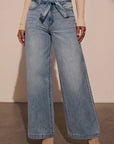 Tied Wide Leg Jeans with Pockets - Little Miss Vanilla