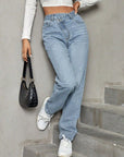 Asymmetric Waist Jeans with Pockets - Little Miss Vanilla