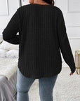 Plus Size V-Neck Long Sleeve T-Shirt - Little Miss Vanilla