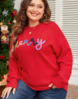 Plus Size MERRY Round Neck Long Sleeve Sweater - Little Miss Vanilla