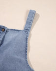 Wide Strap Denim Overalls with Pockets - Little Miss Vanilla