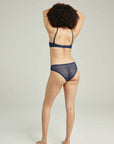 The Sheer Deco Lift Balcony Bra Navy Up to GG Cup