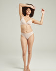 The Sheer Deco High Leg Brief Blush Pink