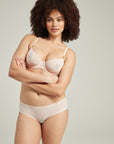 The Sheer Deco Hipster Brief Blush Pink