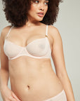 The Sheer Deco Lift Balcony Bra Blush Pink Up to GG Cup