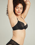 The Sheer Deco Lift Balcony Bra Black Up to GG Cup