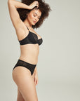 The Sheer Deco Lift Balcony Bra Black Up to GG Cup