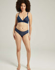 The Sheer Deco Hipster Brief Navy